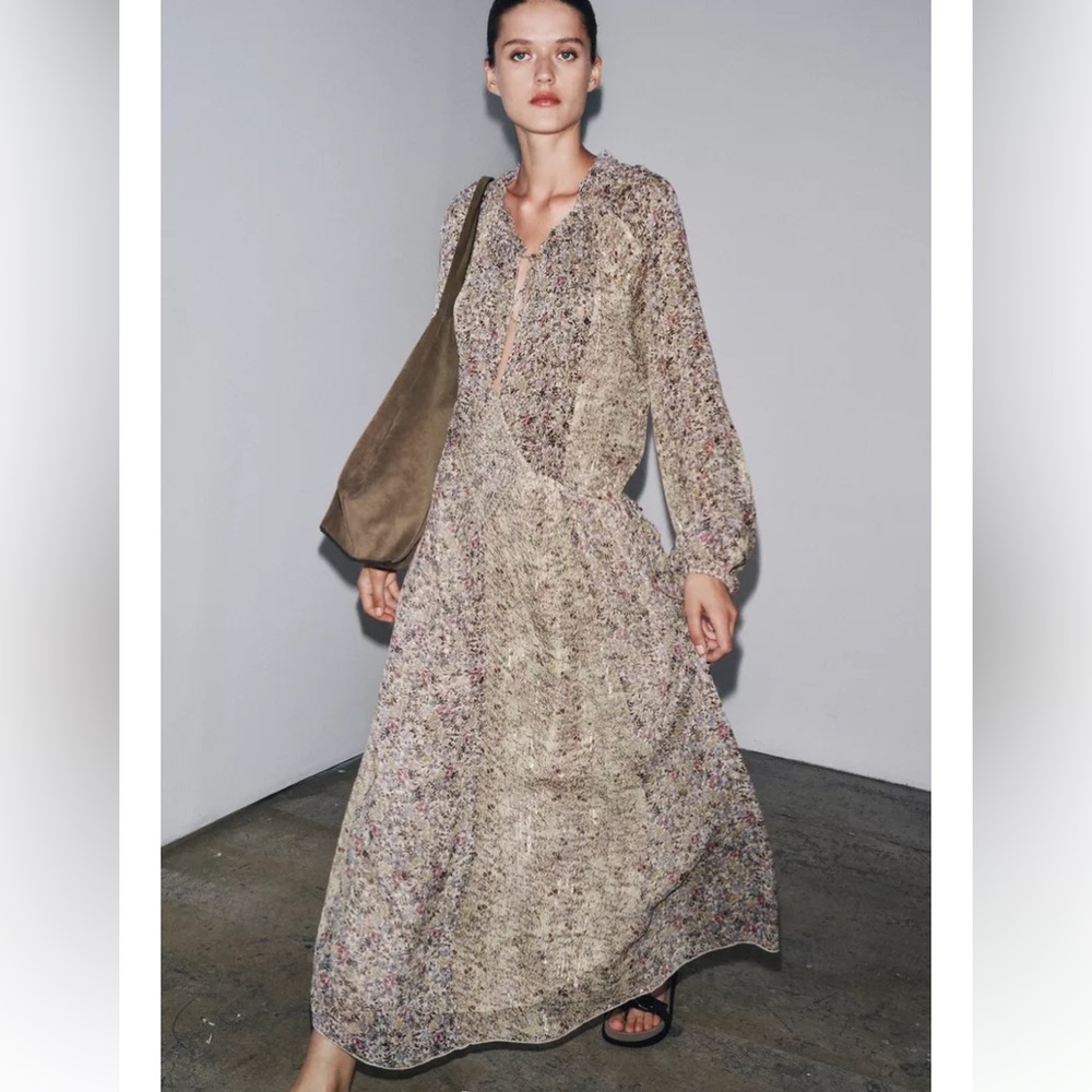 ZARA ZW COLLECTION METALLIC THREAD DRESS